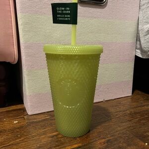 GITD Lime green grande glow in the dark Starbucks tumbler